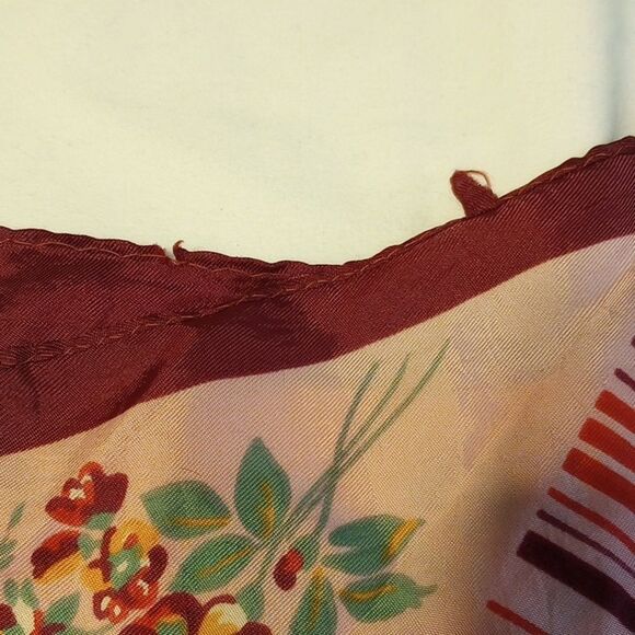 Vintage Pink Floral Square Scarf - Picture 4 of 5